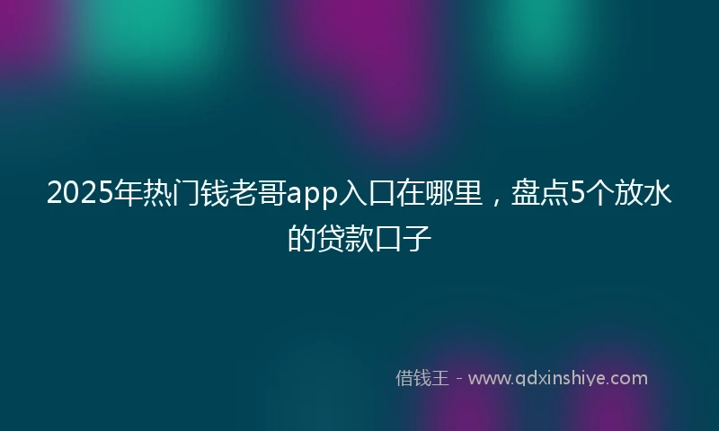 2025年热门钱老哥app入口在哪里，盘点5个放水的贷款口子