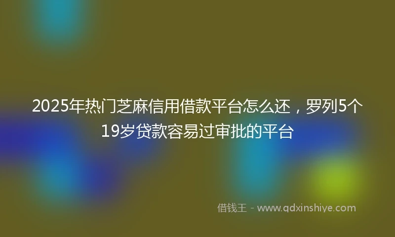 2025年热门芝麻信用借款平台怎么还，罗列5个19岁贷款容易过审批的平台