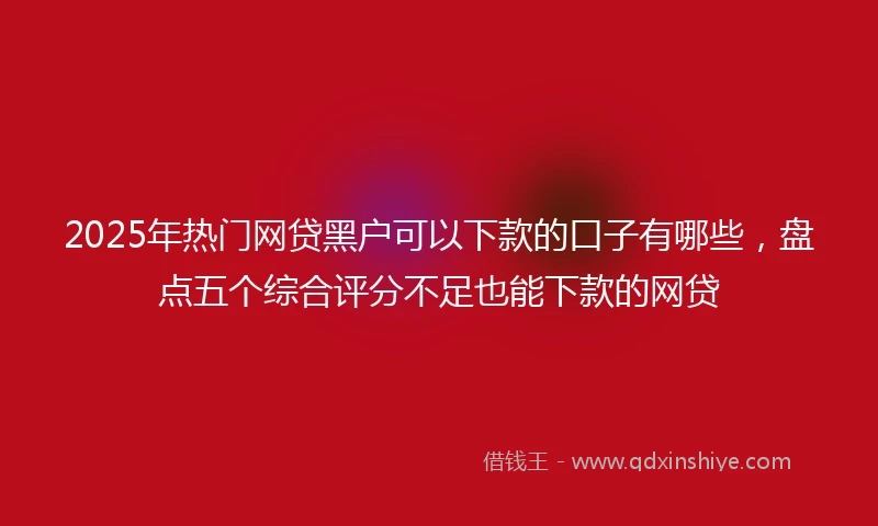 2025年热门网贷黑户可以下款的口子有哪些，盘点五个综合评分不足也能下款的网贷