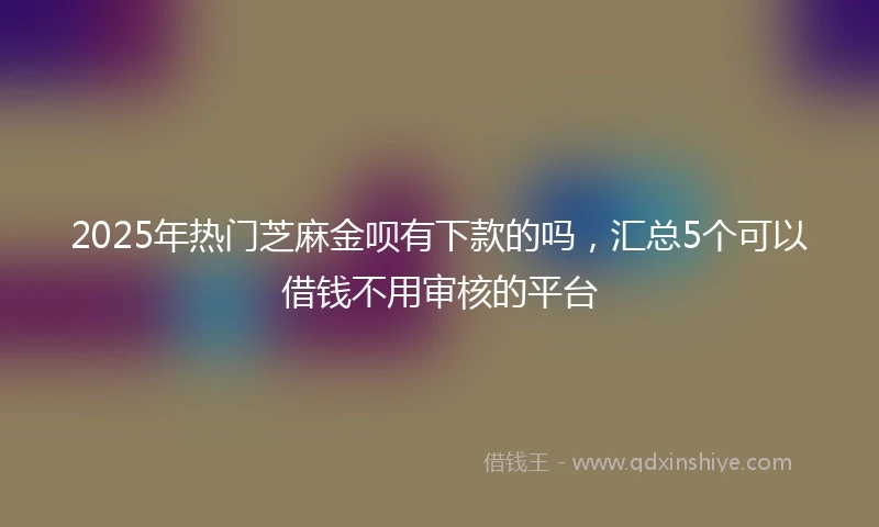 2025年热门芝麻金呗有下款的吗，汇总5个可以借钱不用审核的平台