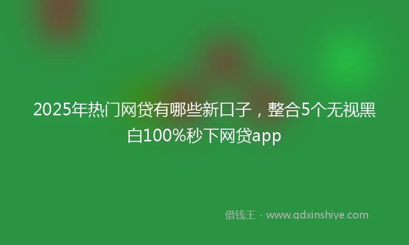 2025年热门网贷有哪些新口子，整合5个无视黑白100%秒下网贷app