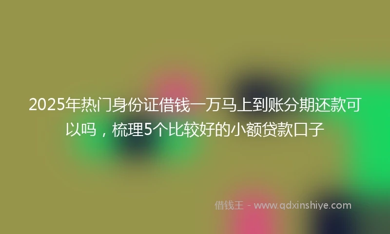 2025年热门身份证借钱一万马上到账分期还款可以吗，梳理5个比较好的小额贷款口子