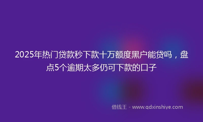 2025年热门贷款秒下款十万额度黑户能贷吗，盘点5个逾期太多仍可下款的口子
