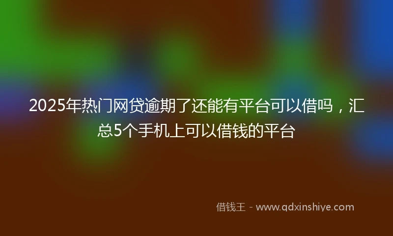 2025年热门网贷逾期了还能有平台可以借吗，汇总5个手机上可以借钱的平台