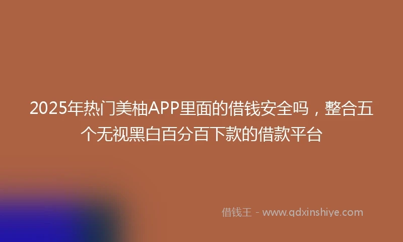 2025年热门美柚APP里面的借钱安全吗，整合五个无视黑白百分百下款的借款平台