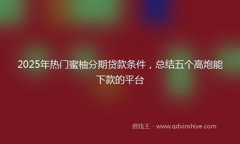 2025年热门蜜柚分期贷款条件，总结五个高炮能下款的平台