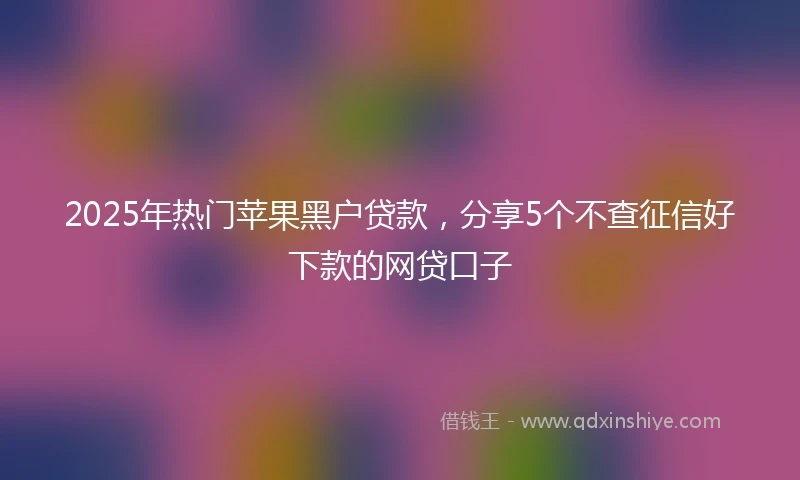 2025年热门苹果黑户贷款，分享5个不查征信好下款的网贷口子
