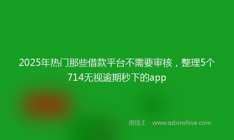 2025年热门那些借款平台不需要审核，整理5个714无视逾期秒下的app