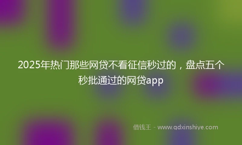 2025年热门那些网贷不看征信秒过的，盘点五个秒批通过的网贷app
