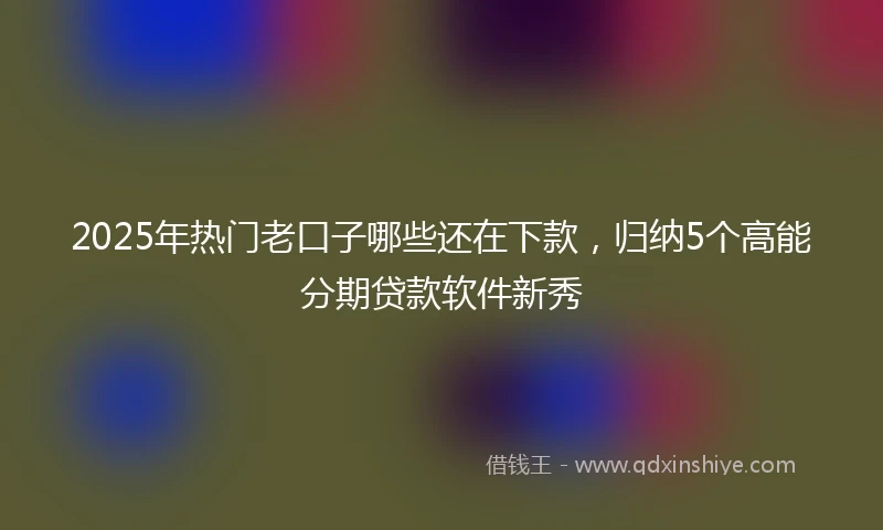 2025年热门老口子哪些还在下款，归纳5个高能分期贷款软件新秀