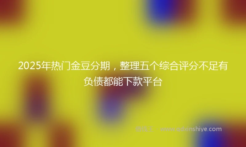 2025年热门金豆分期，整理五个综合评分不足有负债都能下款平台