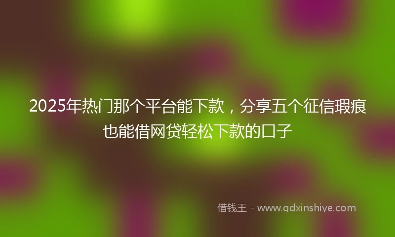 2025年热门那个平台能下款，分享五个征信瑕疵也能借网贷轻松下款的口子