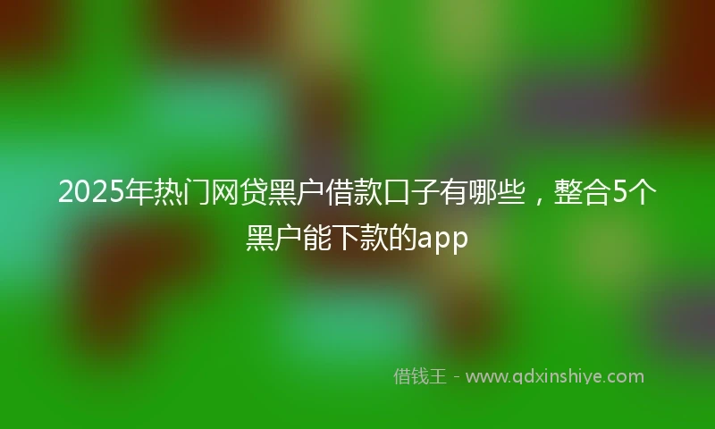 2025年热门网贷黑户借款口子有哪些，整合5个黑户能下款的app