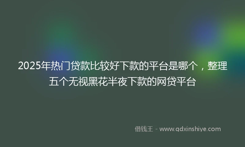 2025年热门贷款比较好下款的平台是哪个，整理五个无视黑花半夜下款的网贷平台