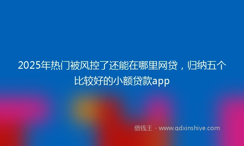 2025年热门被风控了还能在哪里网贷，归纳五个比较好的小额贷款app