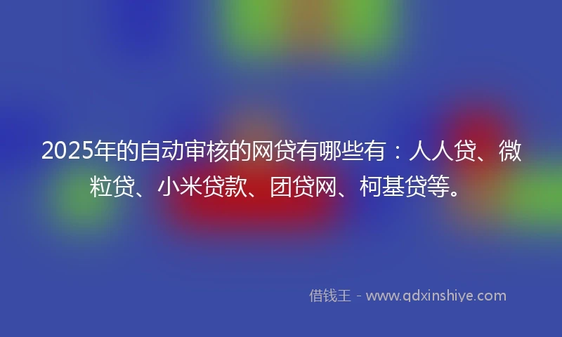 2025年的自动审核的网贷有哪些有：人人贷、微粒贷、小米贷款、团贷网、柯基贷等。