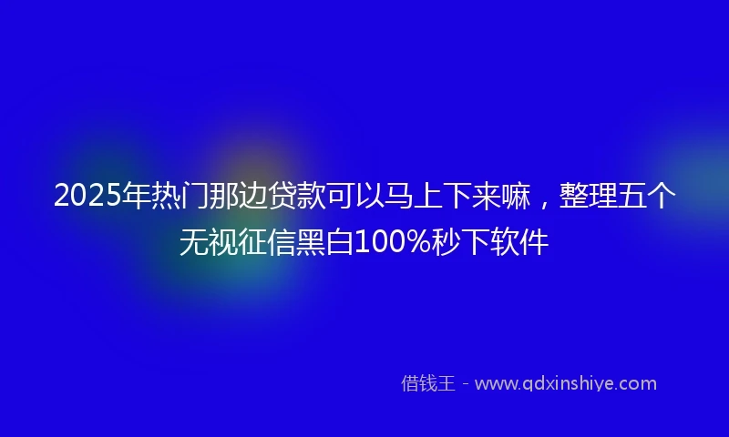 2025年热门那边贷款可以马上下来嘛，整理五个无视征信黑白100%秒下软件