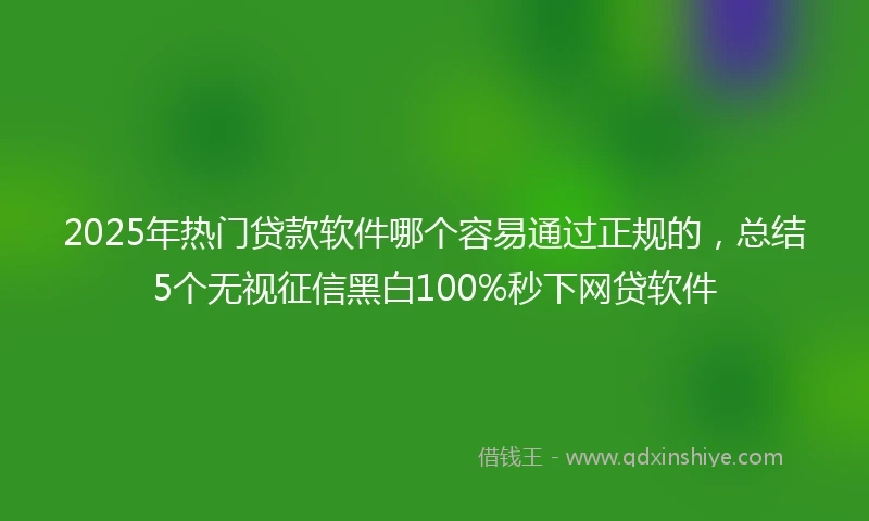 2025年热门贷款软件哪个容易通过正规的，总结5个无视征信黑白100%秒下网贷软件