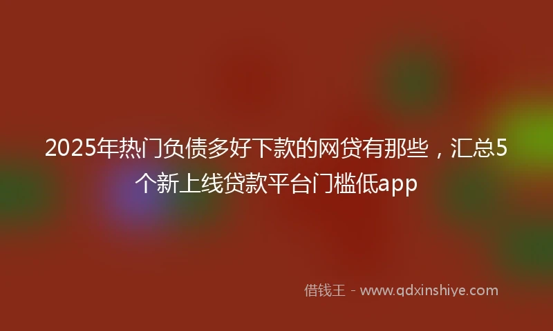 2025年热门负债多好下款的网贷有那些，汇总5个新上线贷款平台门槛低app