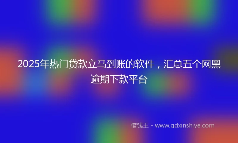2025年热门贷款立马到账的软件，汇总五个网黑逾期下款平台