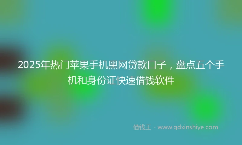 2025年热门苹果手机黑网贷款口子，盘点五个手机和身份证快速借钱软件