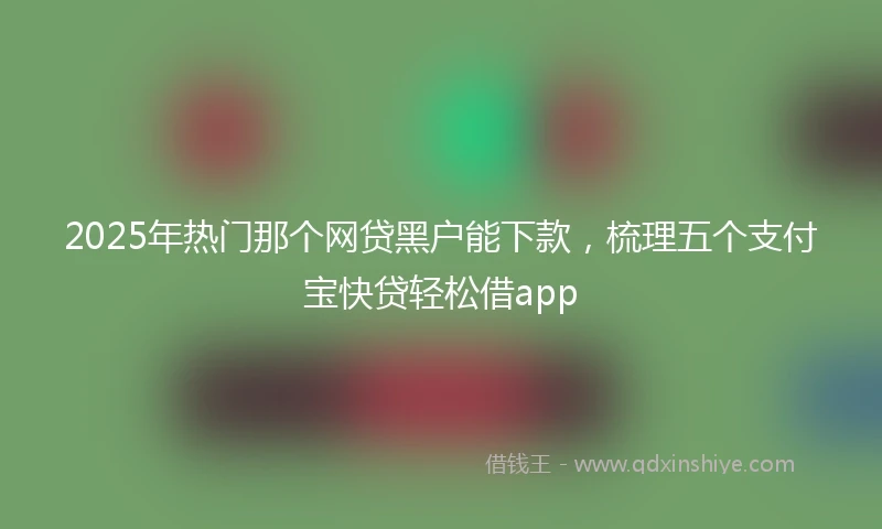 2025年热门那个网贷黑户能下款，梳理五个支付宝快贷轻松借app