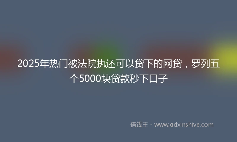 2025年热门被法院执还可以贷下的网贷，罗列五个5000块贷款秒下口子