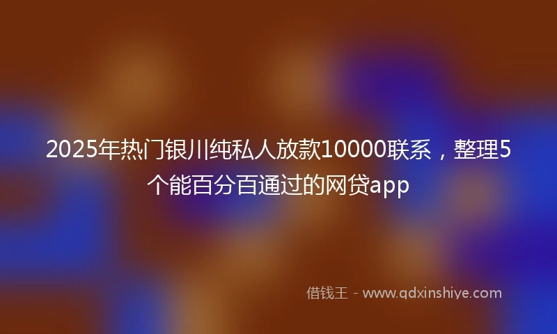 2025年热门银川纯私人放款10000联系，整理5个能百分百通过的网贷app