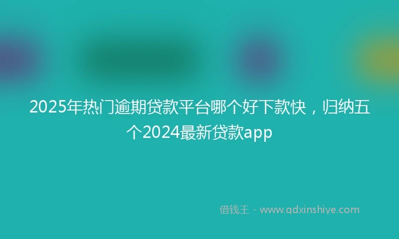 2025年热门逾期贷款平台哪个好下款快，归纳五个2024最新贷款app