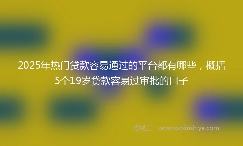 2025年热门贷款容易通过的平台都有哪些，概括5个19岁贷款容易过审批的口子