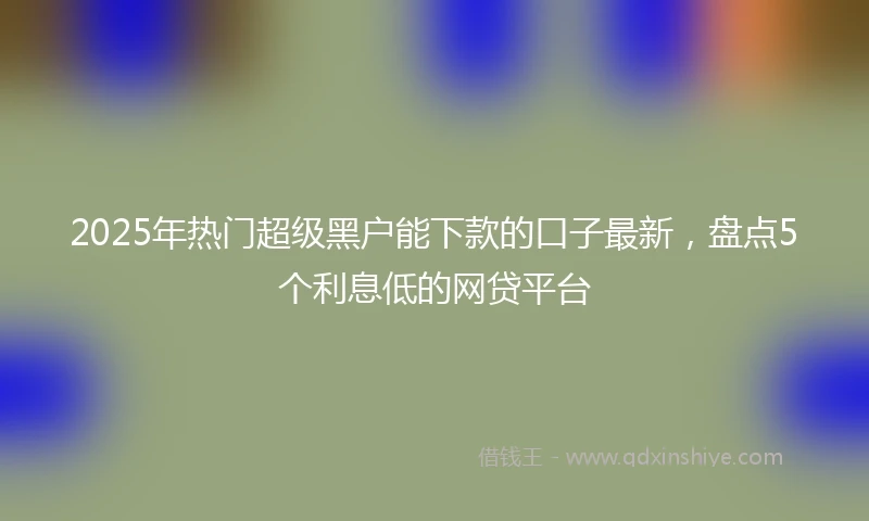 2025年热门超级黑户能下款的口子最新，盘点5个利息低的网贷平台