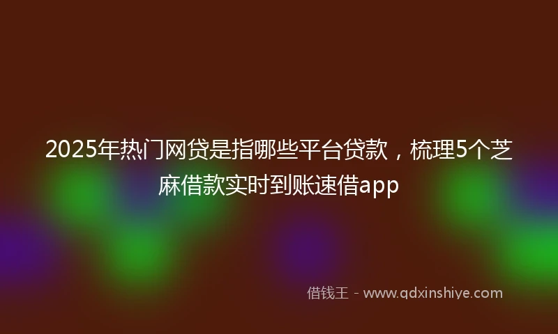 2025年热门网贷是指哪些平台贷款，梳理5个芝麻借款实时到账速借app