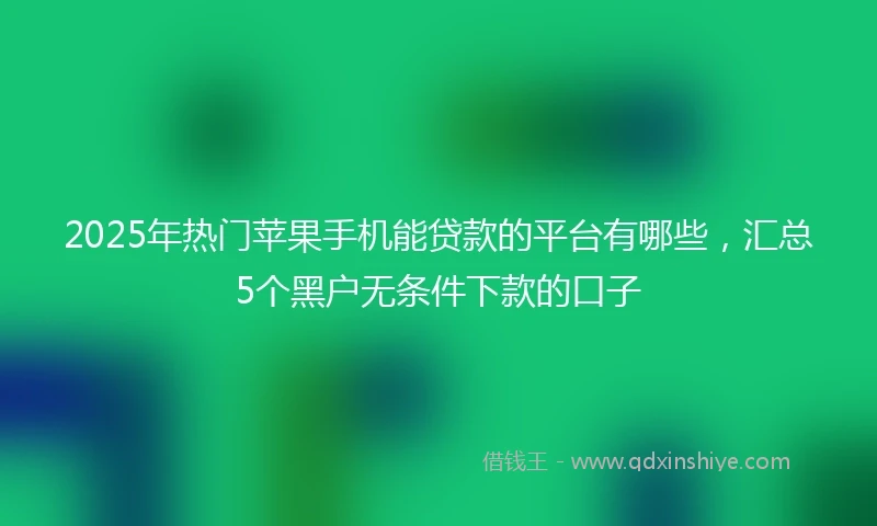 2025年热门苹果手机能贷款的平台有哪些，汇总5个黑户无条件下款的口子
