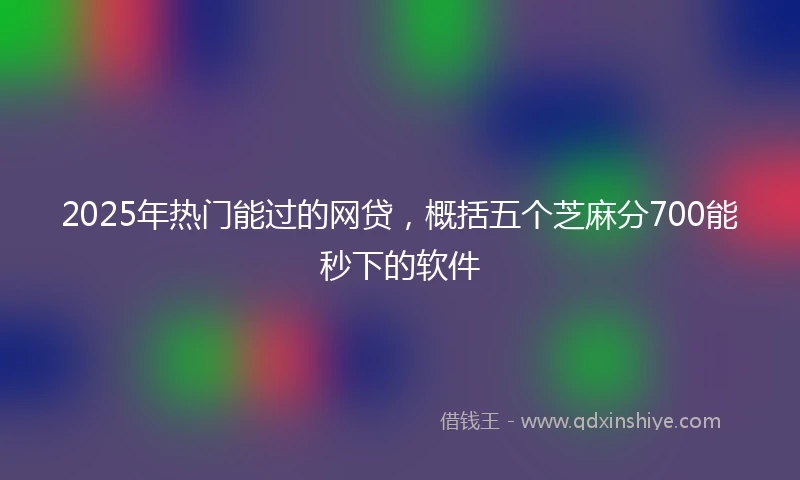 2025年热门能过的网贷，概括五个芝麻分700能秒下的软件