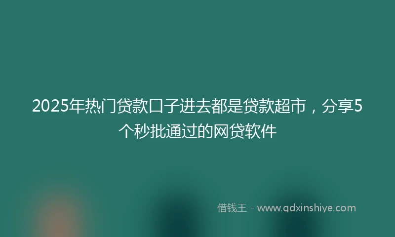 2025年热门贷款口子进去都是贷款超市，分享5个秒批通过的网贷软件
