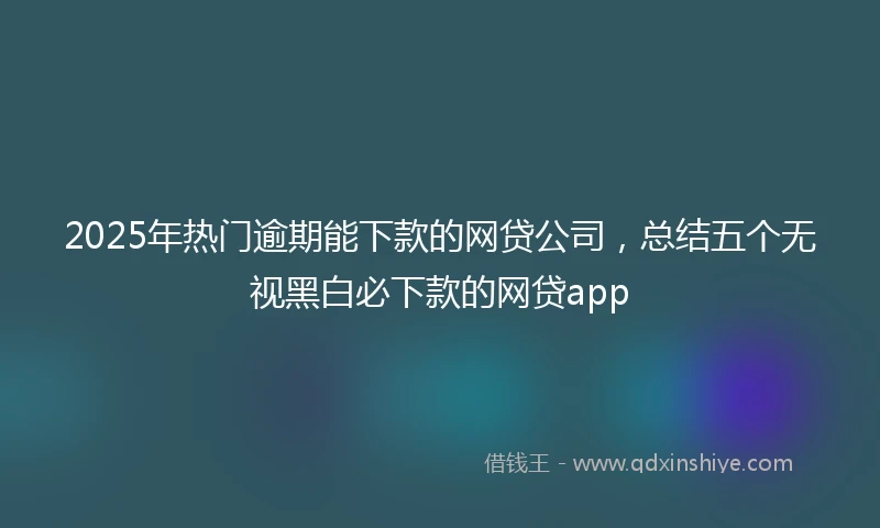 2025年热门逾期能下款的网贷公司,总结五个无视黑白必下款的网贷app