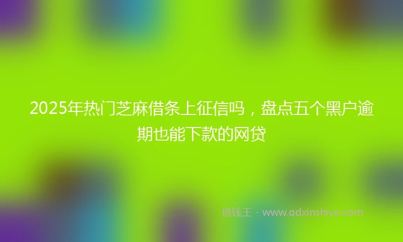 2025年热门芝麻借条上征信吗，盘点五个黑户逾期也能下款的网贷