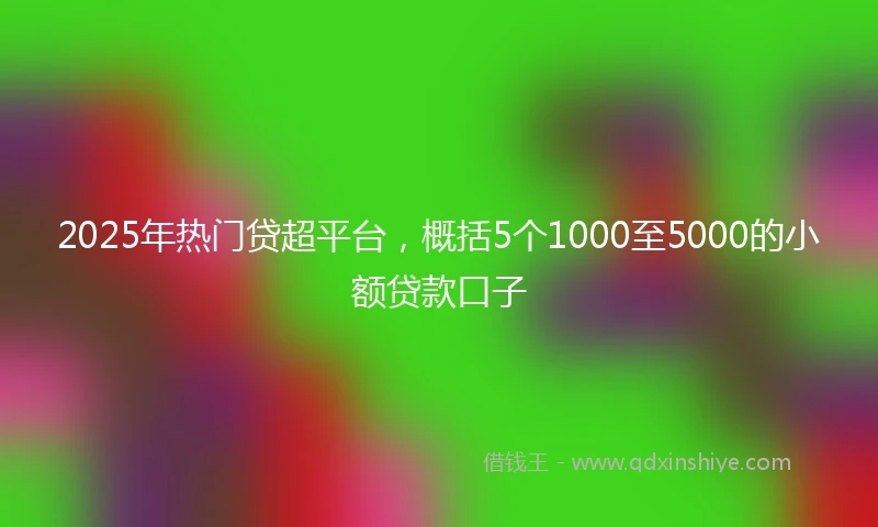 2025年热门贷超平台，概括5个1000至5000的小额贷款口子