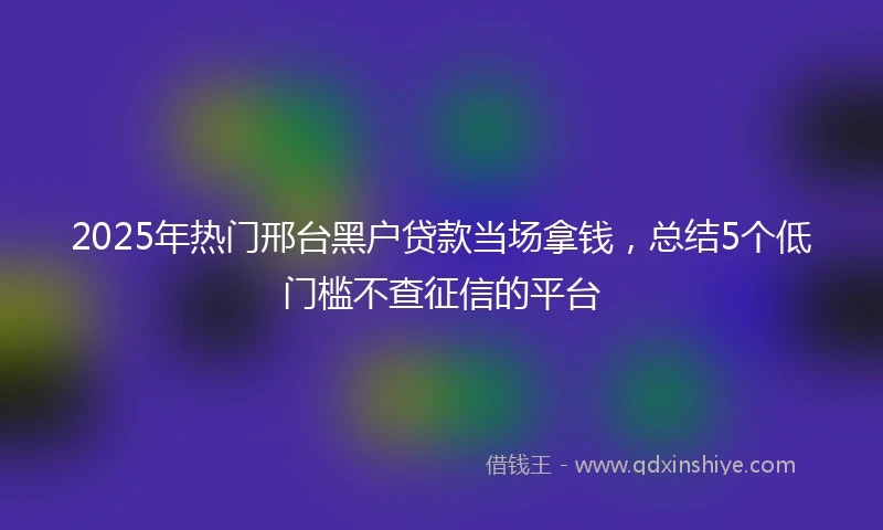 2025年热门邢台黑户贷款当场拿钱，总结5个低门槛不查征信的平台