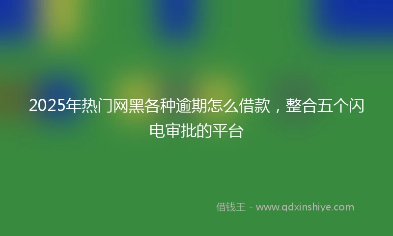 2025年热门网黑各种逾期怎么借款，整合五个闪电审批的平台