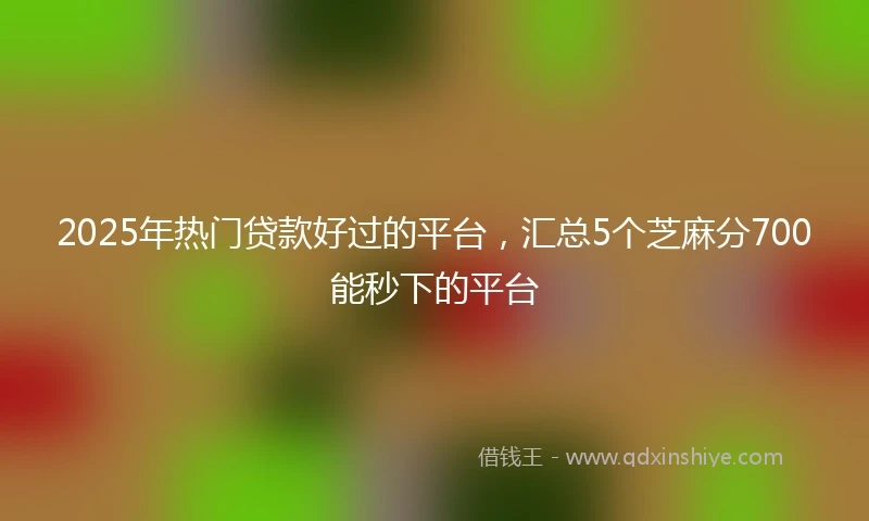 2025年热门贷款好过的平台，汇总5个芝麻分700能秒下的平台