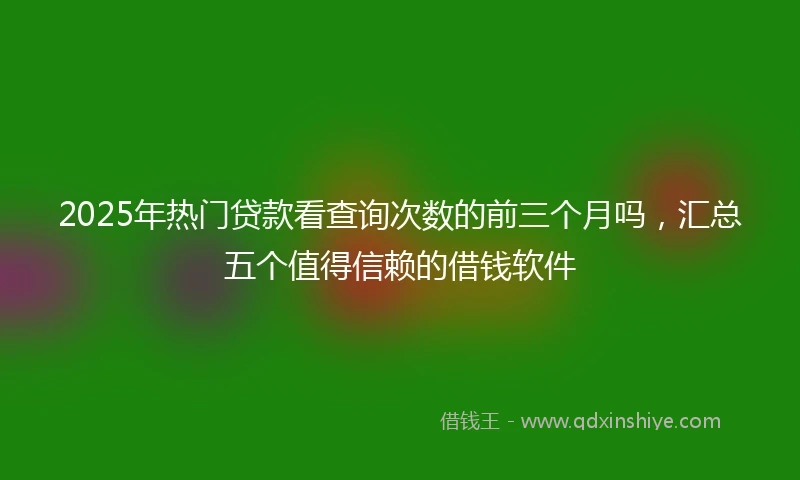 2025年热门贷款看查询次数的前三个月吗，汇总五个值得信赖的借钱软件