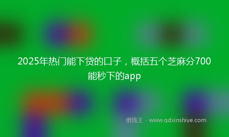 2025年热门能下贷的口子，概括五个芝麻分700能秒下的app