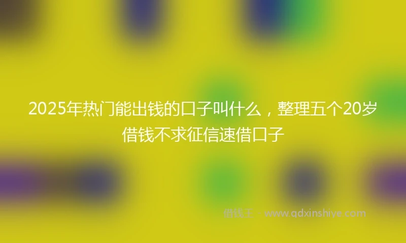 2025年热门能出钱的口子叫什么，整理五个20岁借钱不求征信速借口子