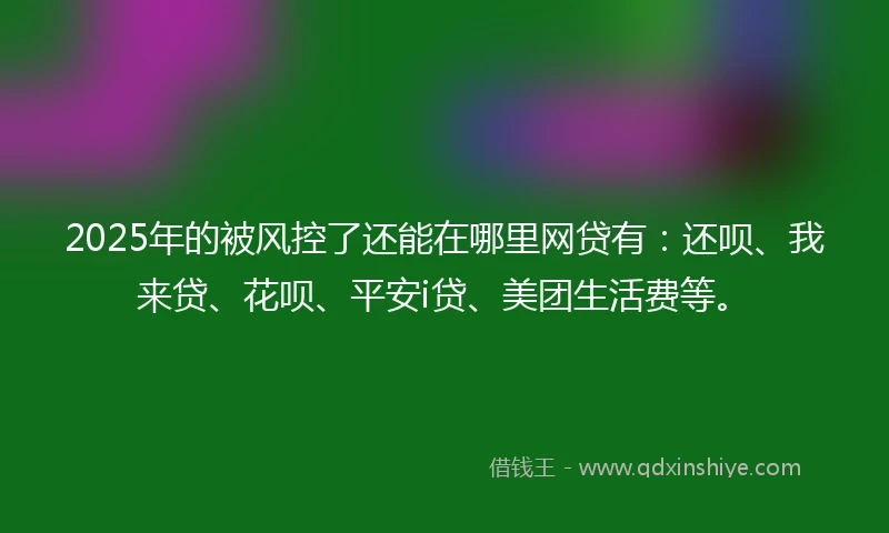 2025年的被风控了还能在哪里网贷有：还呗、我来贷、花呗、平安i贷、美团生活费等。