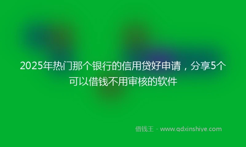 2025年热门那个银行的信用贷好申请，分享5个可以借钱不用审核的软件