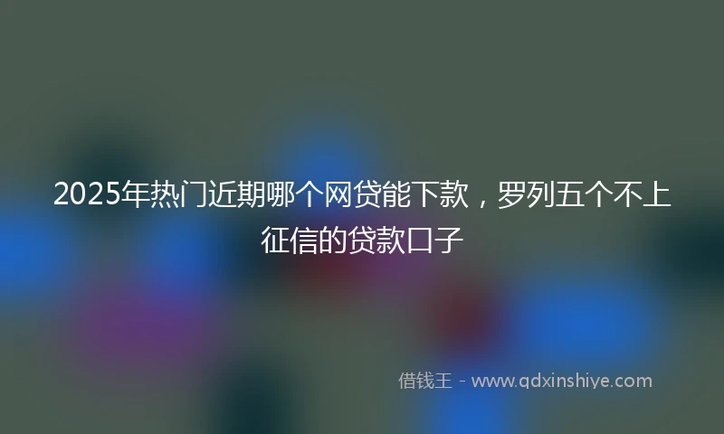 2025年热门近期哪个网贷能下款，罗列五个不上征信的贷款口子