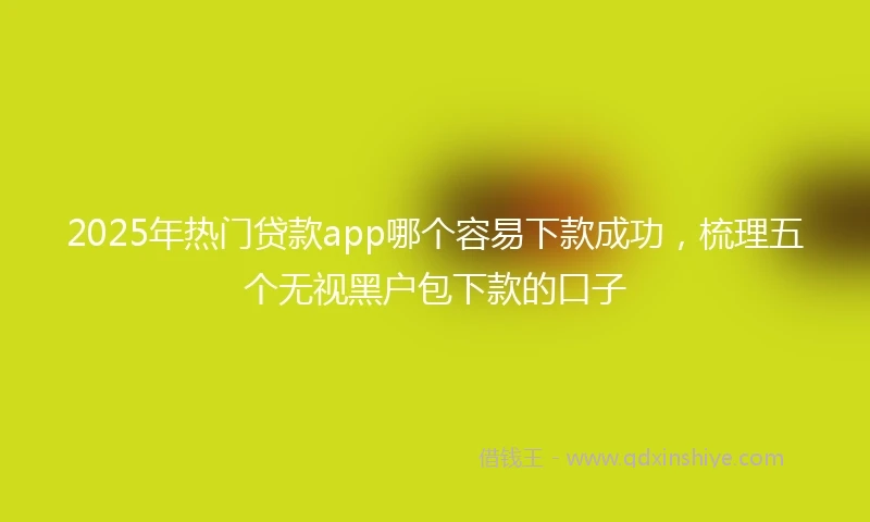 2025年热门贷款app哪个容易下款成功，梳理五个无视黑户包下款的口子