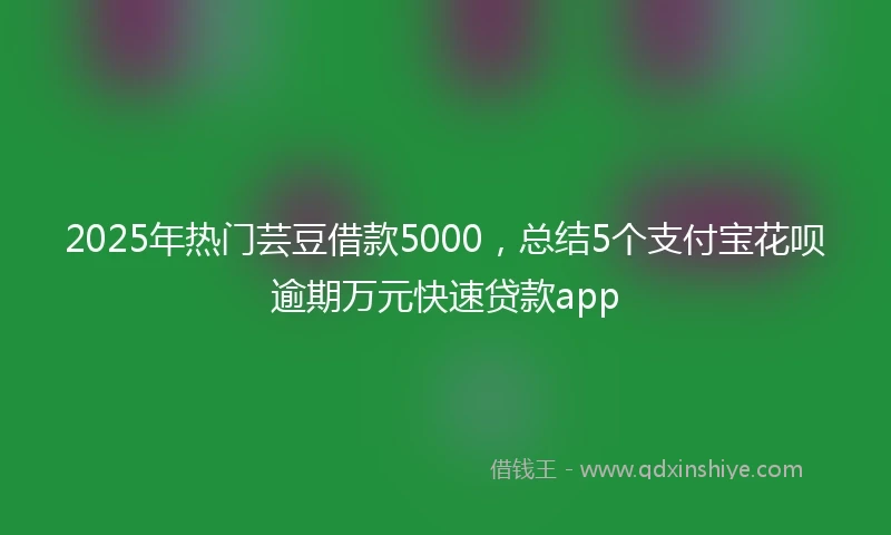 2025年热门芸豆借款5000，总结5个支付宝花呗逾期万元快速贷款app
