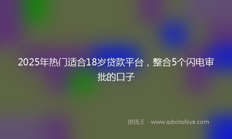 2025年热门适合18岁贷款平台,整合5个闪电审批的口子